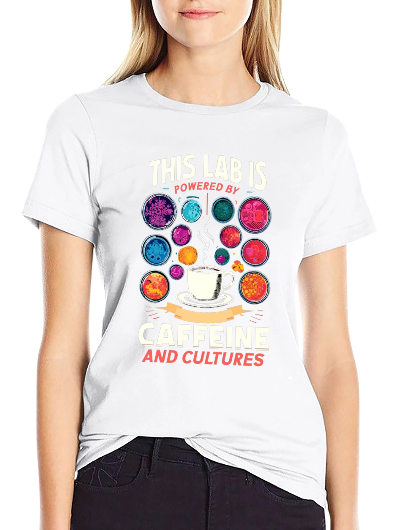 Black Lab Powered by Caffeine and Cultures Graphic Tee view 9