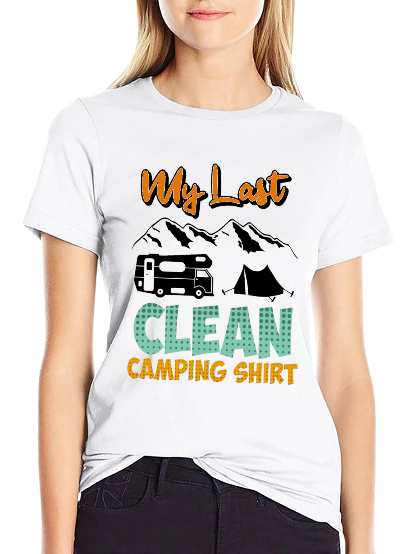 Black My Last Clean Camping Shirt - Graphic Tee view 9