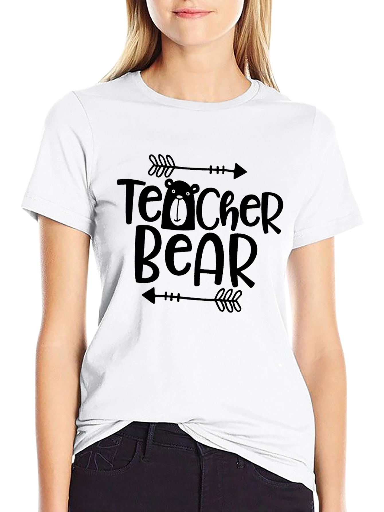 Black Teacher Bear Graphic T-Shirt - Back to School view 9