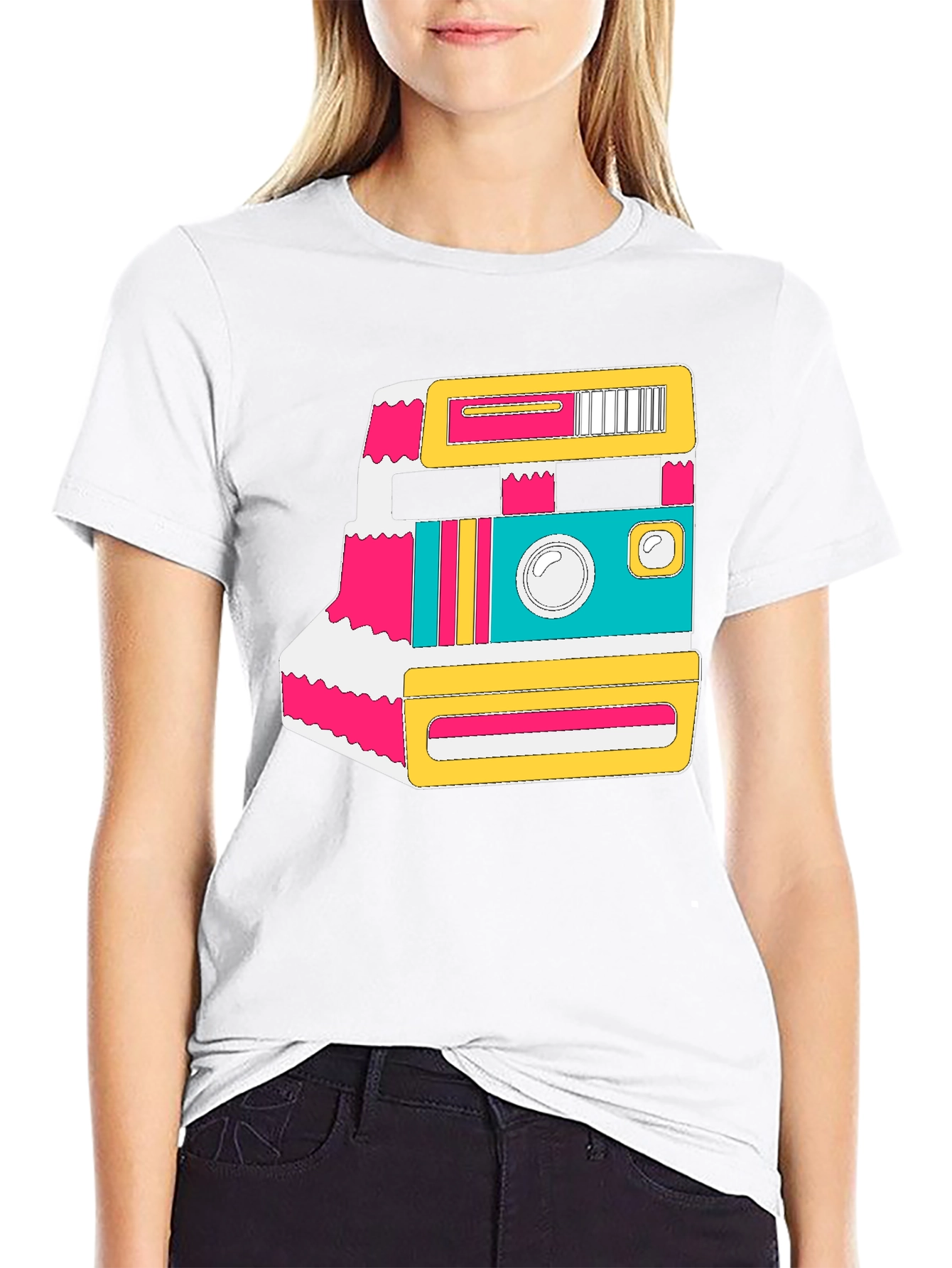 Black Retro Camera Graphic Tee - Black T-Shirt view 9