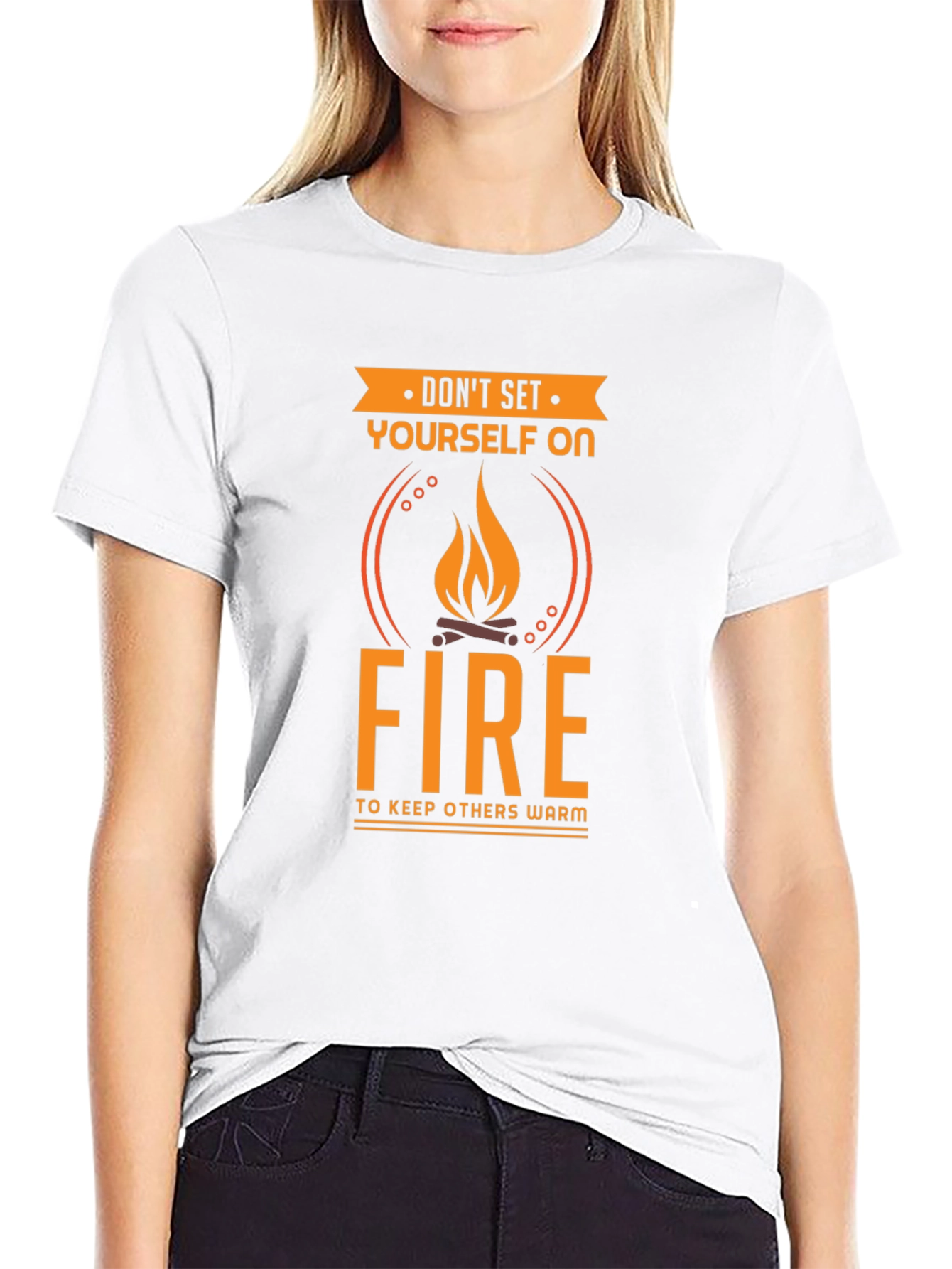 Black Don't Set Yourself On Fire Funny T-Shirt view 9