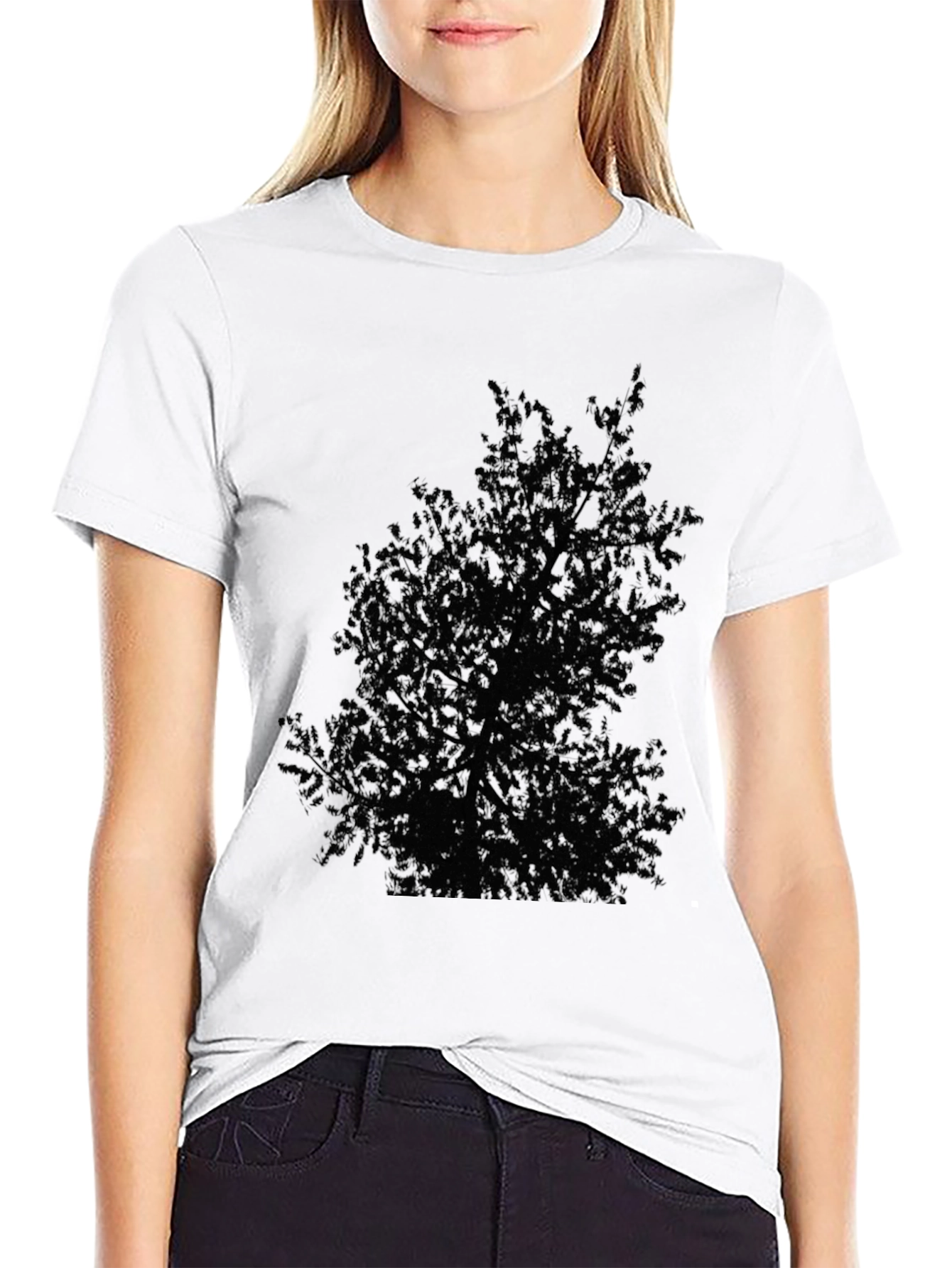 Black Black Tree Graphic Tee - Nature Inspired T-Shirt view 9