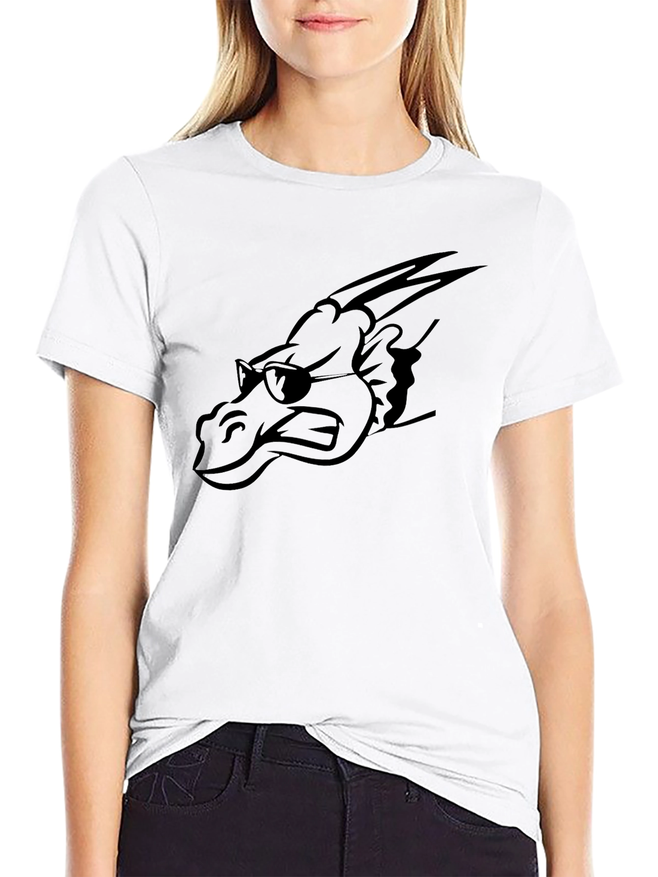 Black Cool Dragon Graphic Tee - Men's Black T-Shirt view 9
