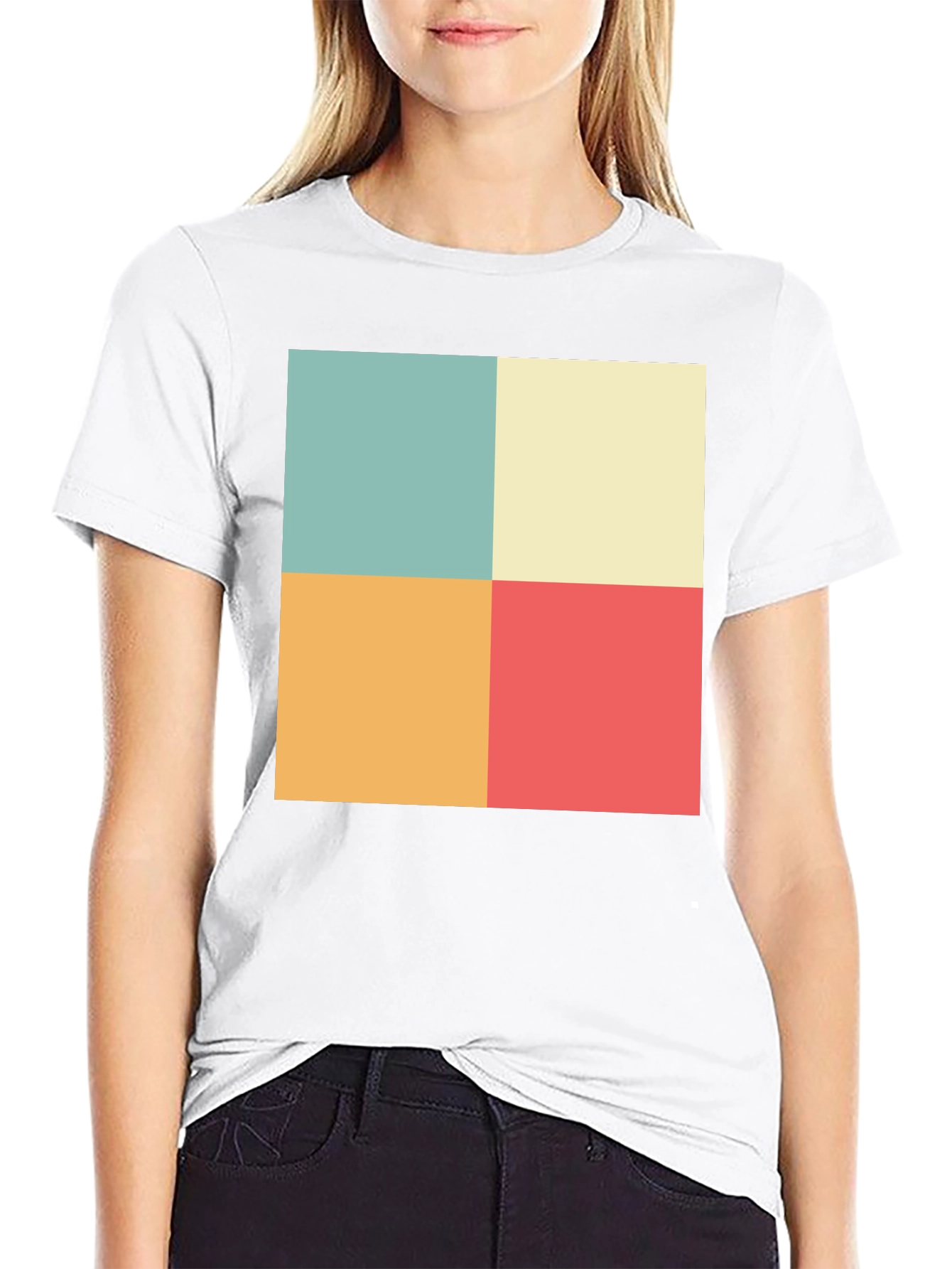 Black Retro Color Block T-Shirt view 9