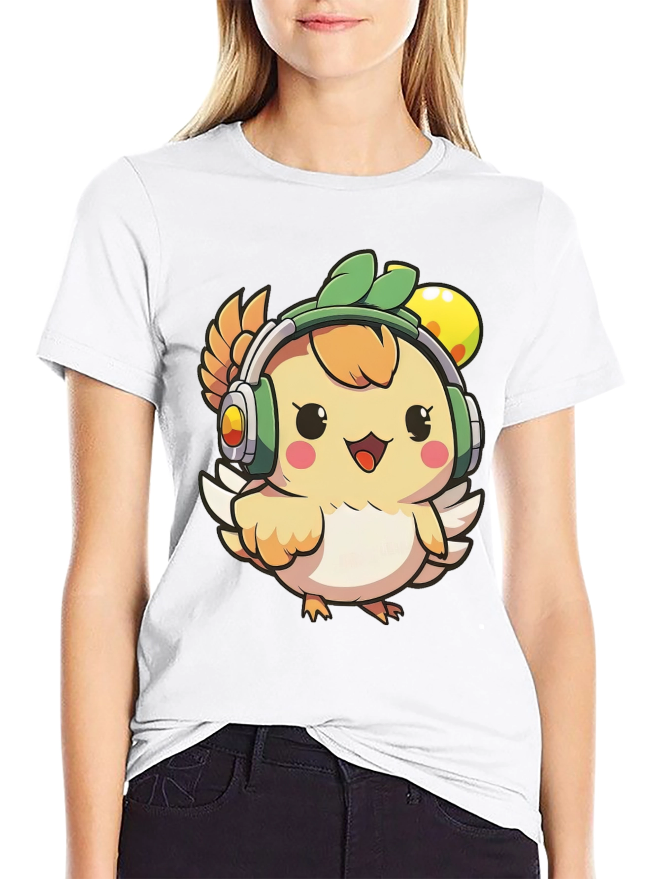 Black Cute Cartoon Chicken T-Shirt view 9