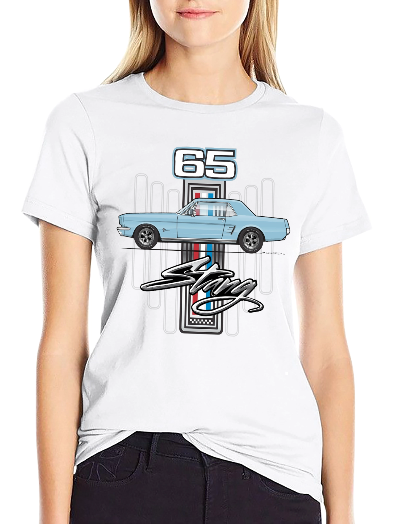 Black '65 Mustang Graphic T-Shirt - Classic Car Apparel view 9