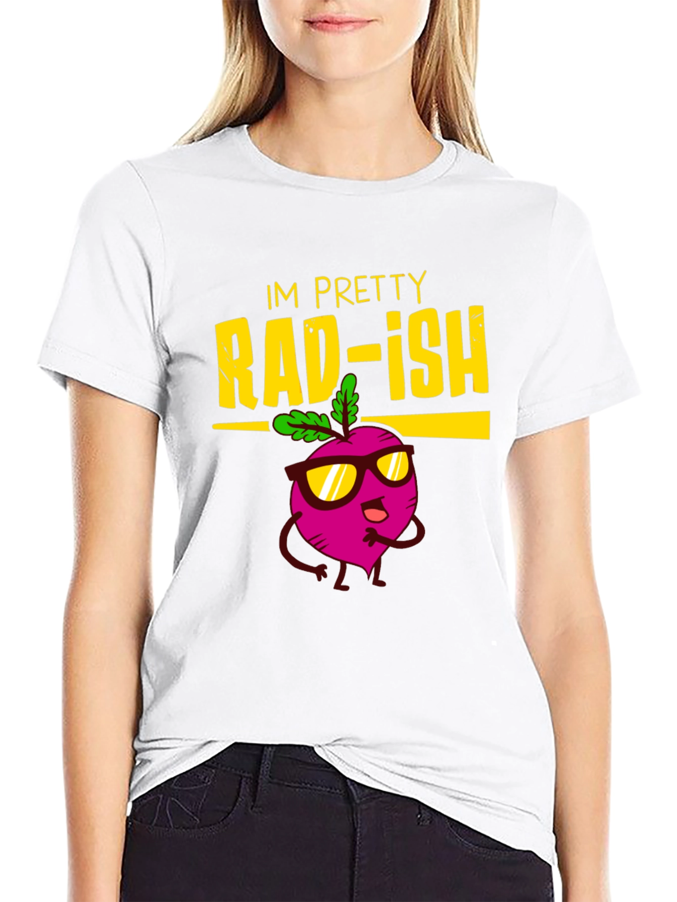 Black Rad-ish Graphic Tee - Funny Vegan T-Shirt view 9