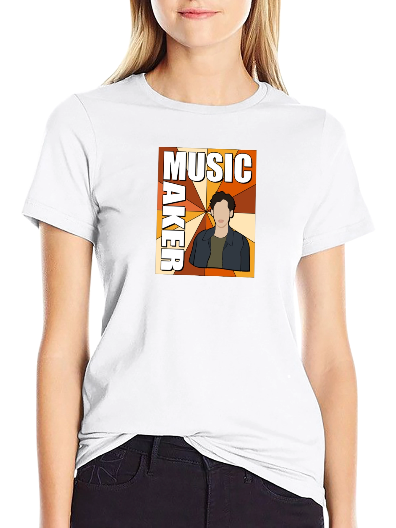 Black Music Maker Graphic Print Black T-Shirt view 9