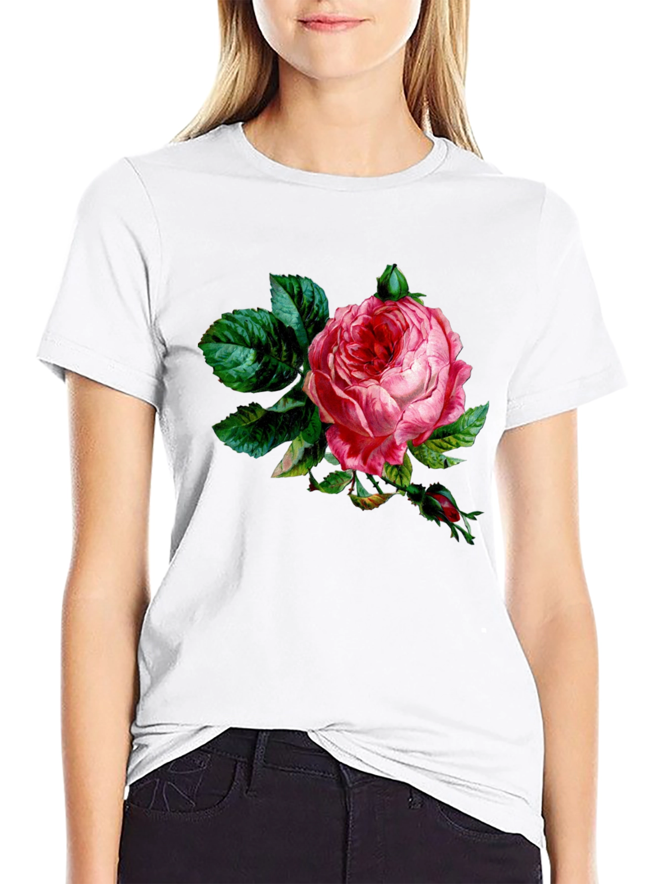 Black Rose Graphic Black T-Shirt view 9