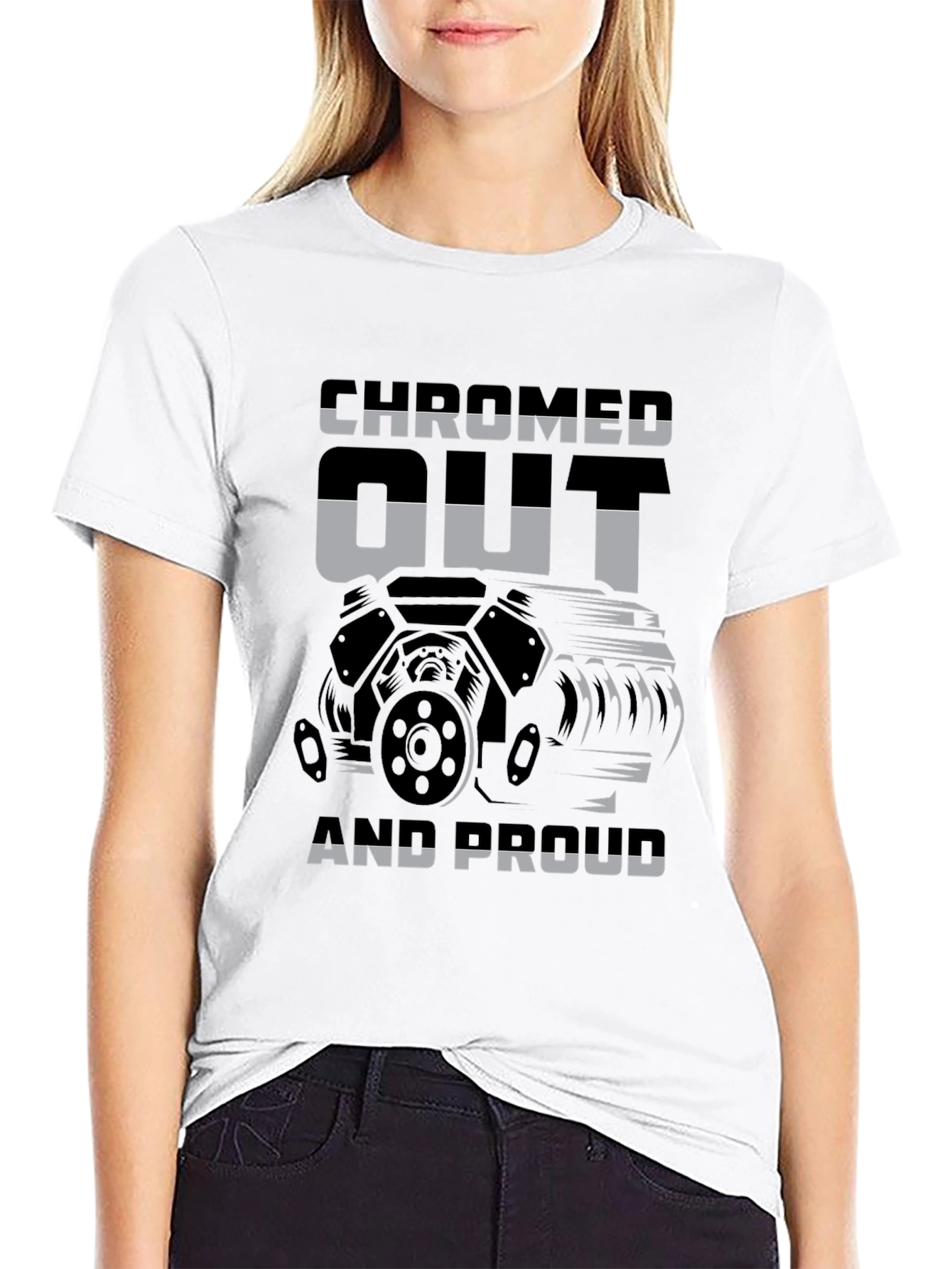 Black Chromed Out and Proud Graphic T-Shirt view 9