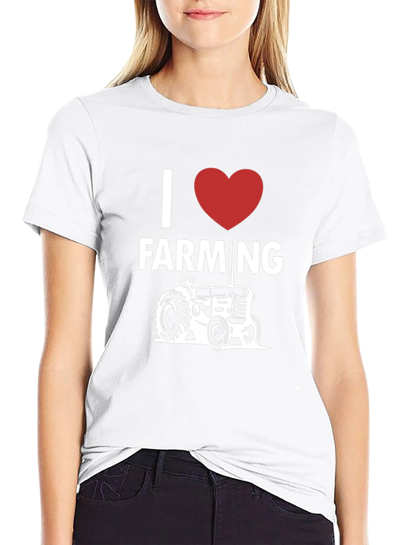 Black I Heart Farming Tractor Graphic T-Shirt view 9