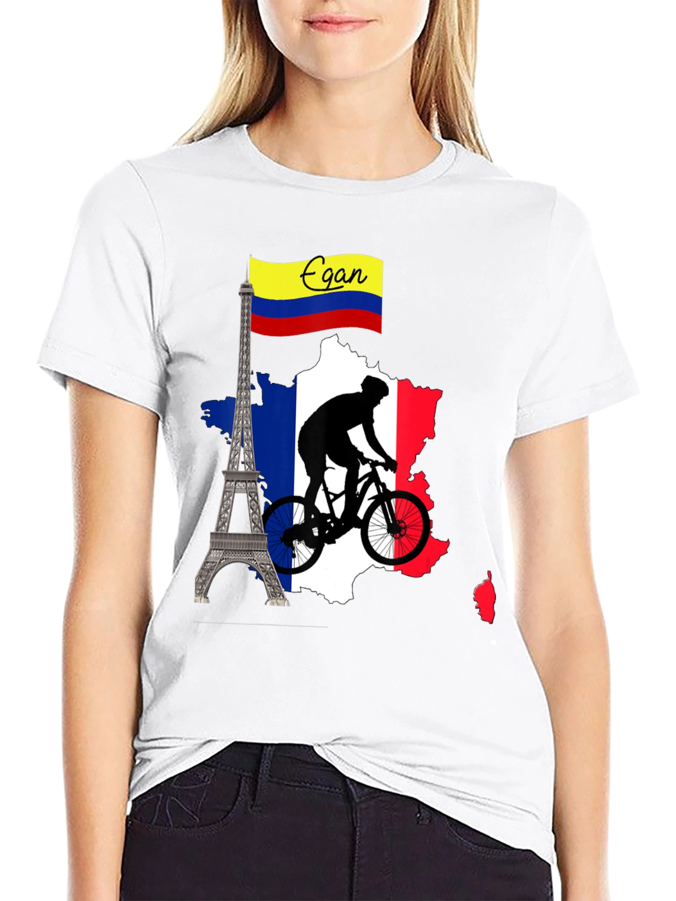 Black Egan France Cycling Tee - Tour de France Inspired Shirt view 9