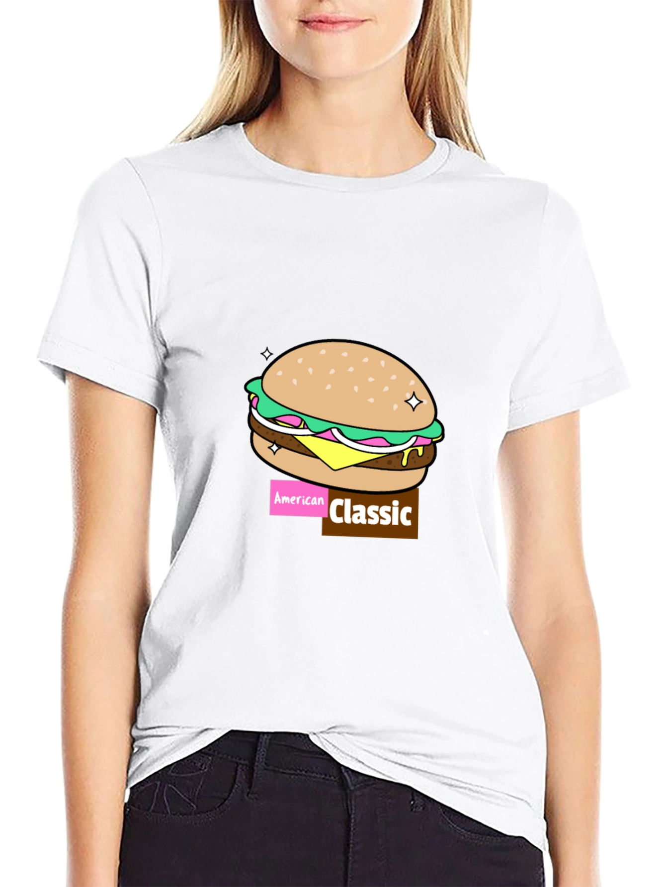 Black American Classic Burger Graphic Tee view 9