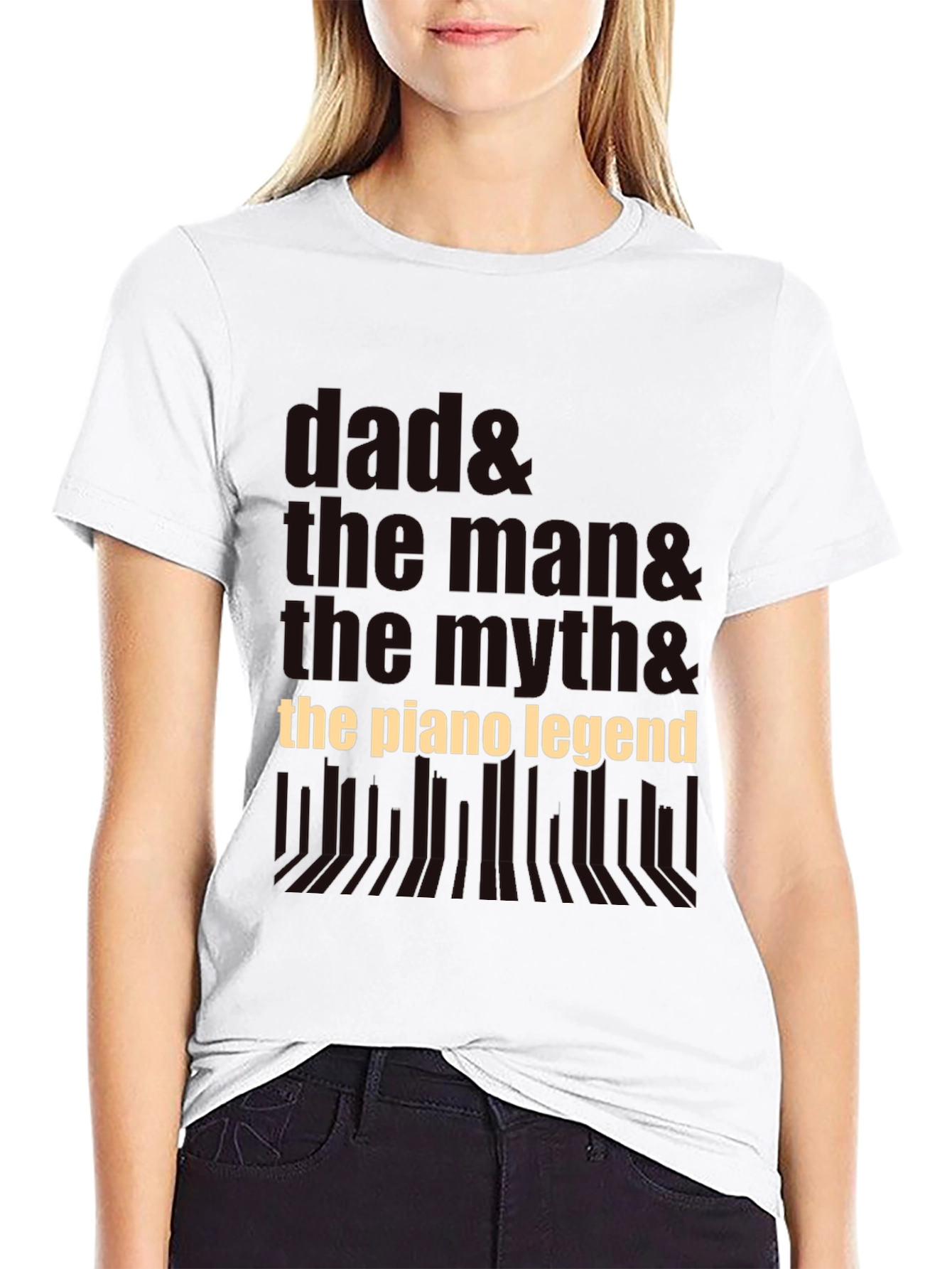 Black Dad Piano Legend Graphic Tee - Father's Day Gift Idea view 9