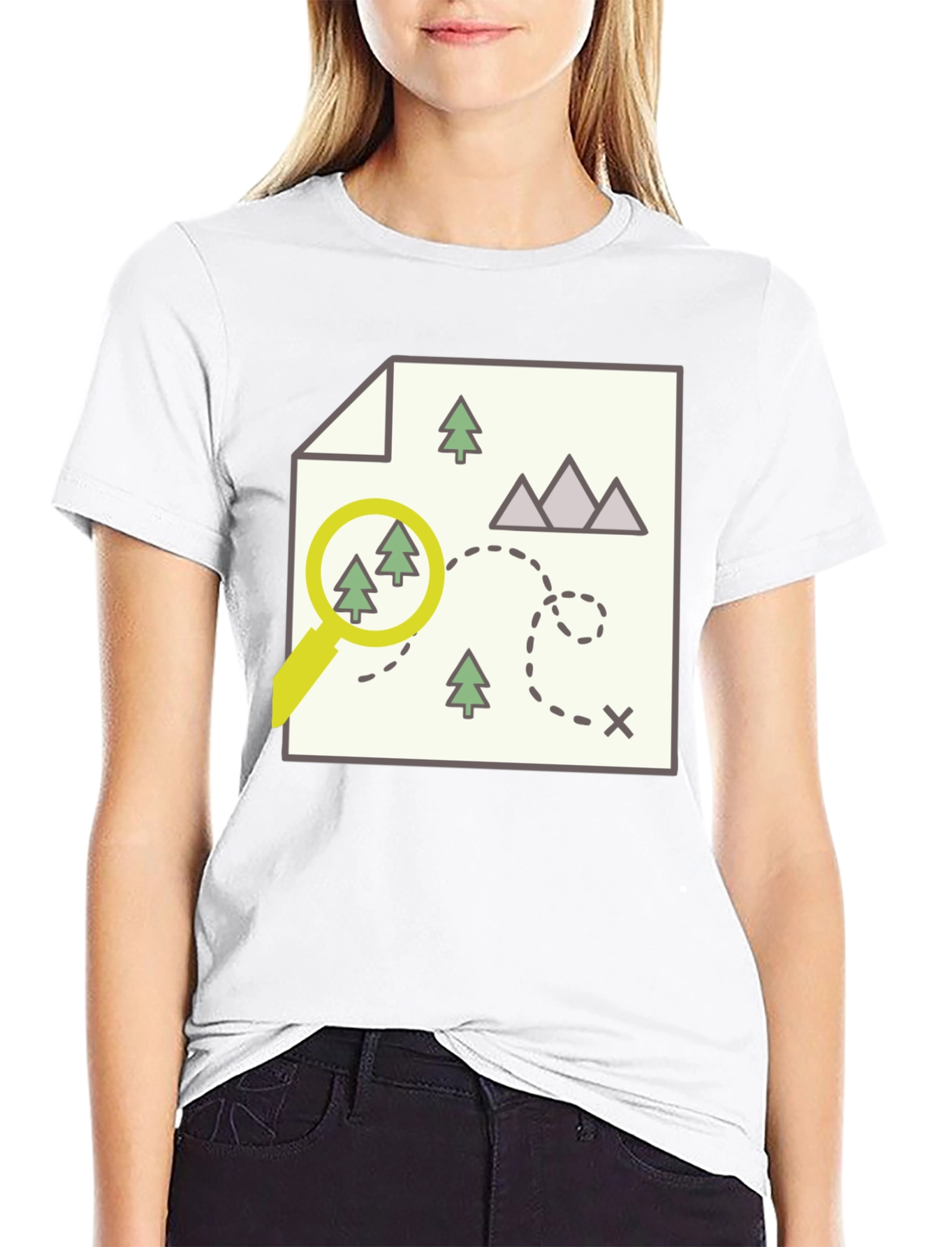 Black Adventure Map Graphic Tee - Find Your Way view 9