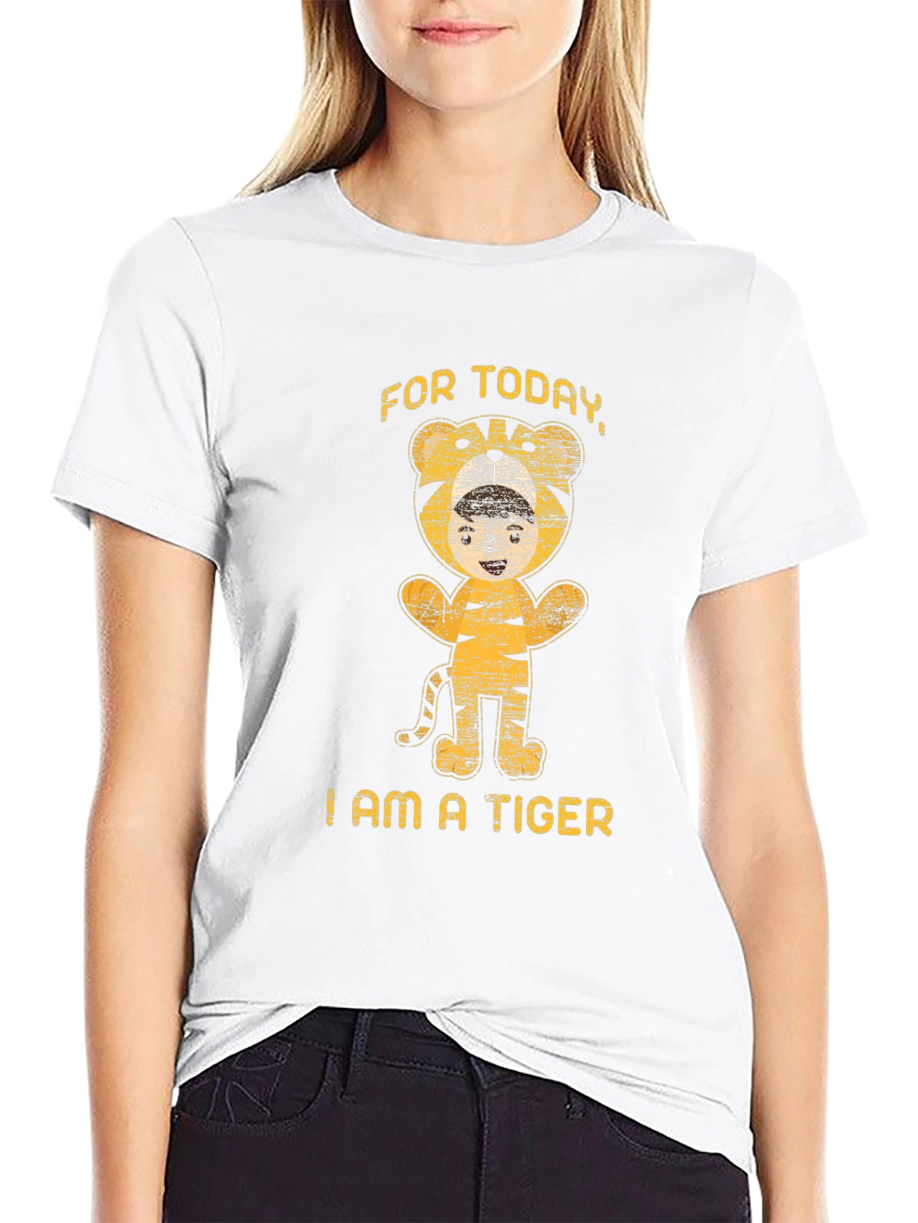 Black Funny Tiger Costume T-Shirt - "For Today, I am a Tiger" view 9