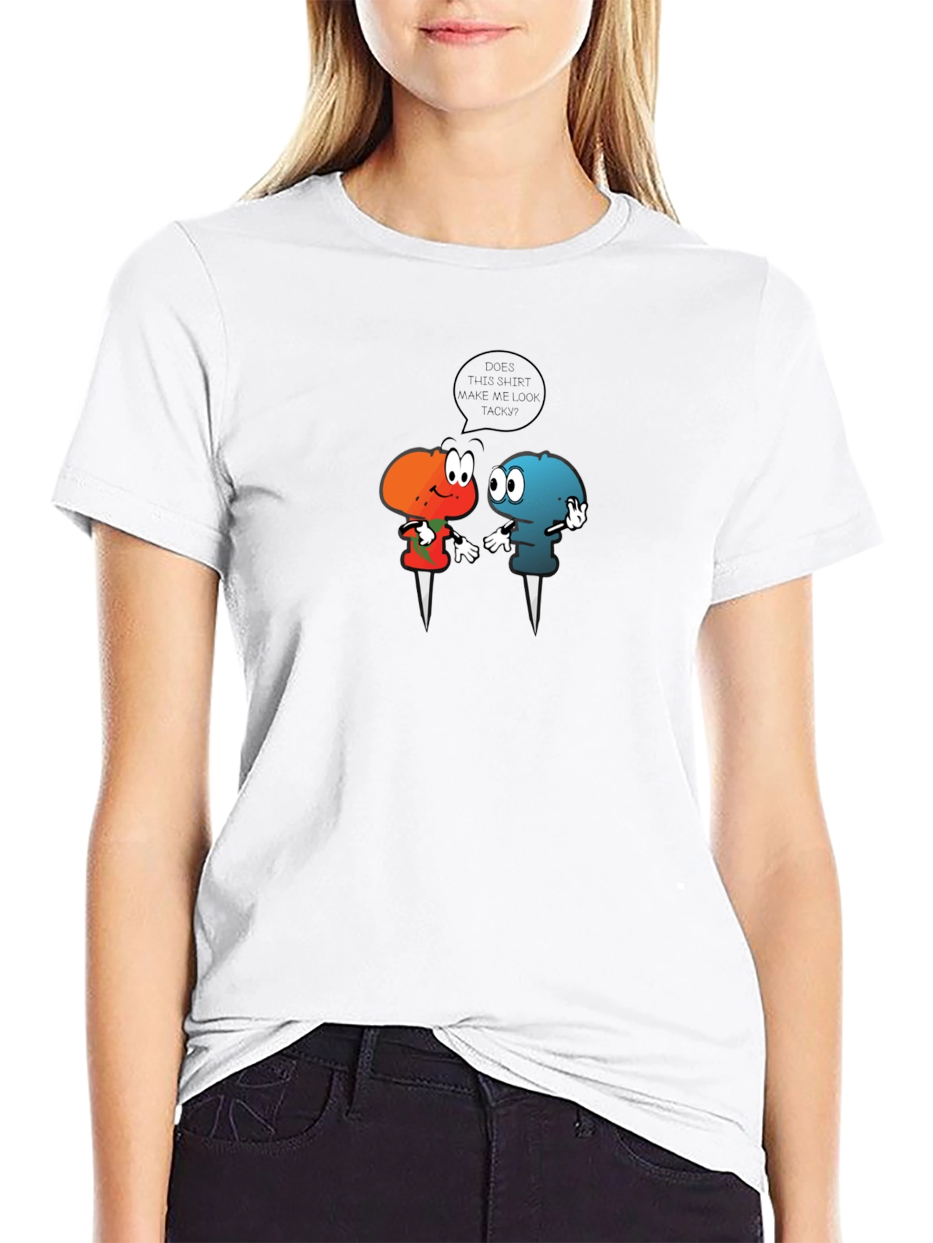 Black Tacky Pins Graphic Tee - Humor T-Shirt view 9