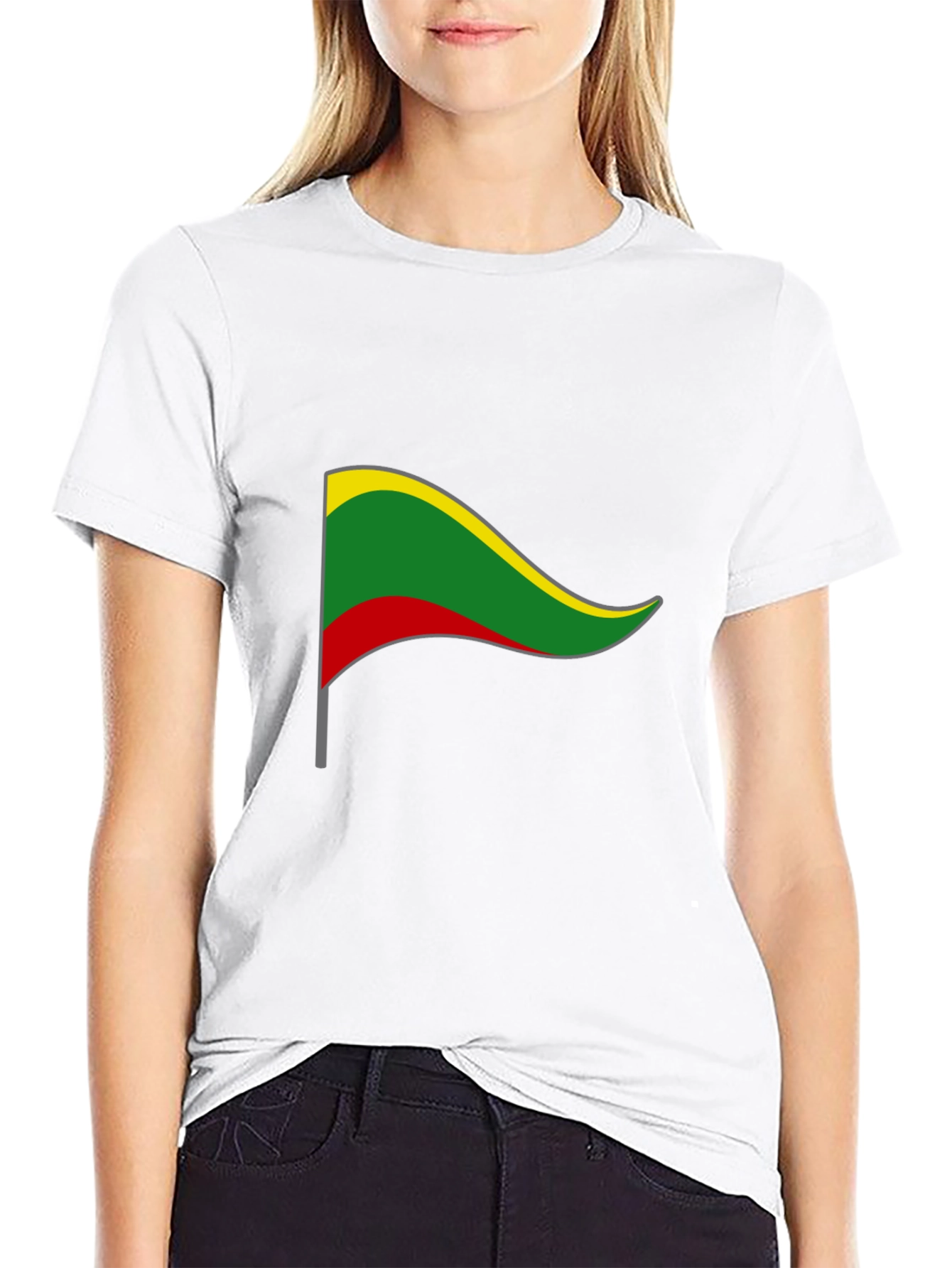 Black Lithuania Flag Graphic Tee - Black Short Sleeve T-Shirt view 9