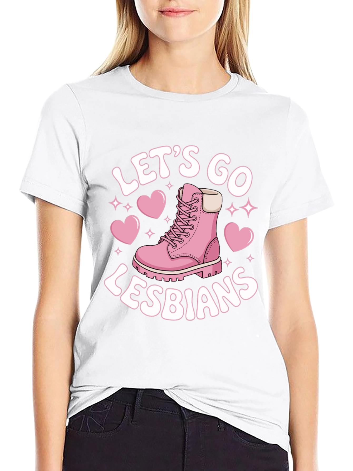 Black Let's Go Lesbians T-Shirt view 9