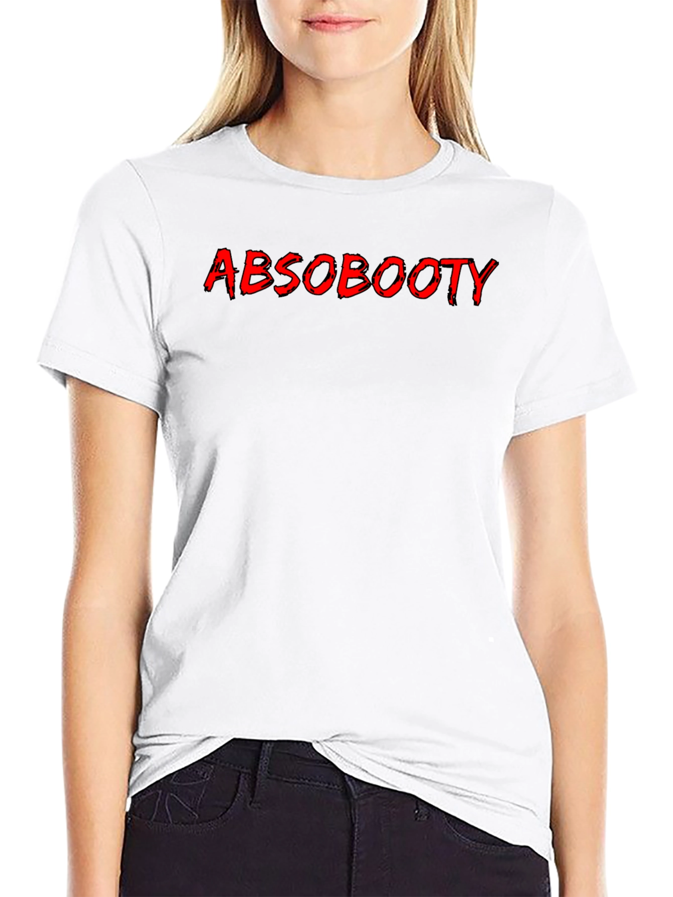 Black Abs Booty Graphic Tee - Black Cotton T-Shirt view 9