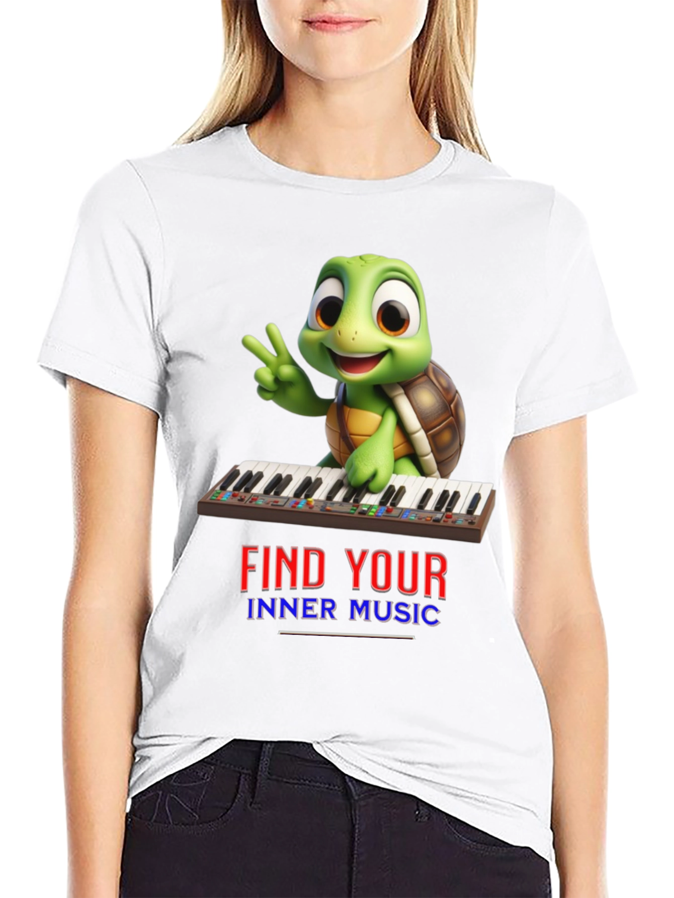 Black Turtle Find Your Inner Music Black T-Shirt view 9