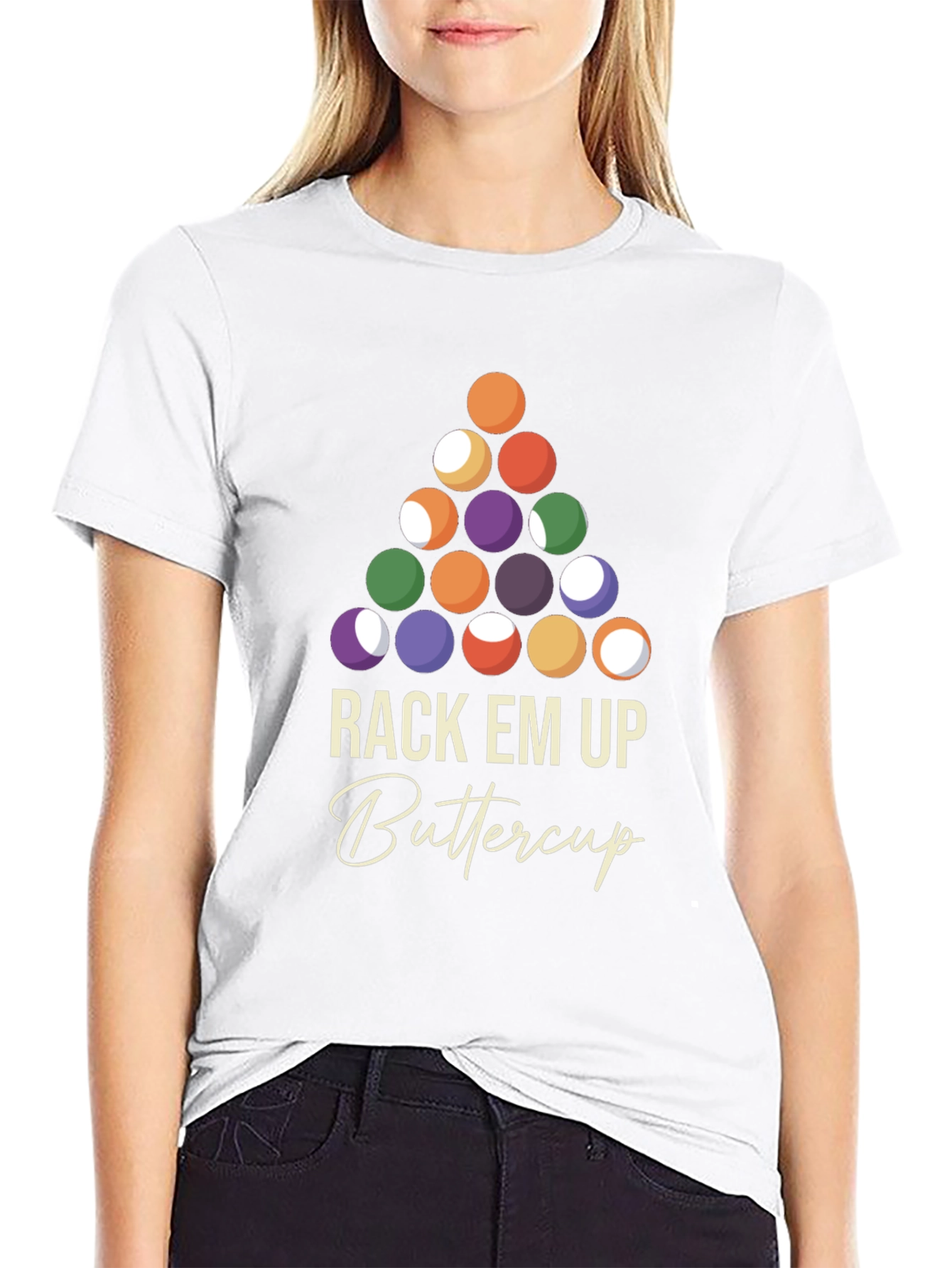 Rack 'Em Up Buttercup T-Shirt - Billiards Design - 9
