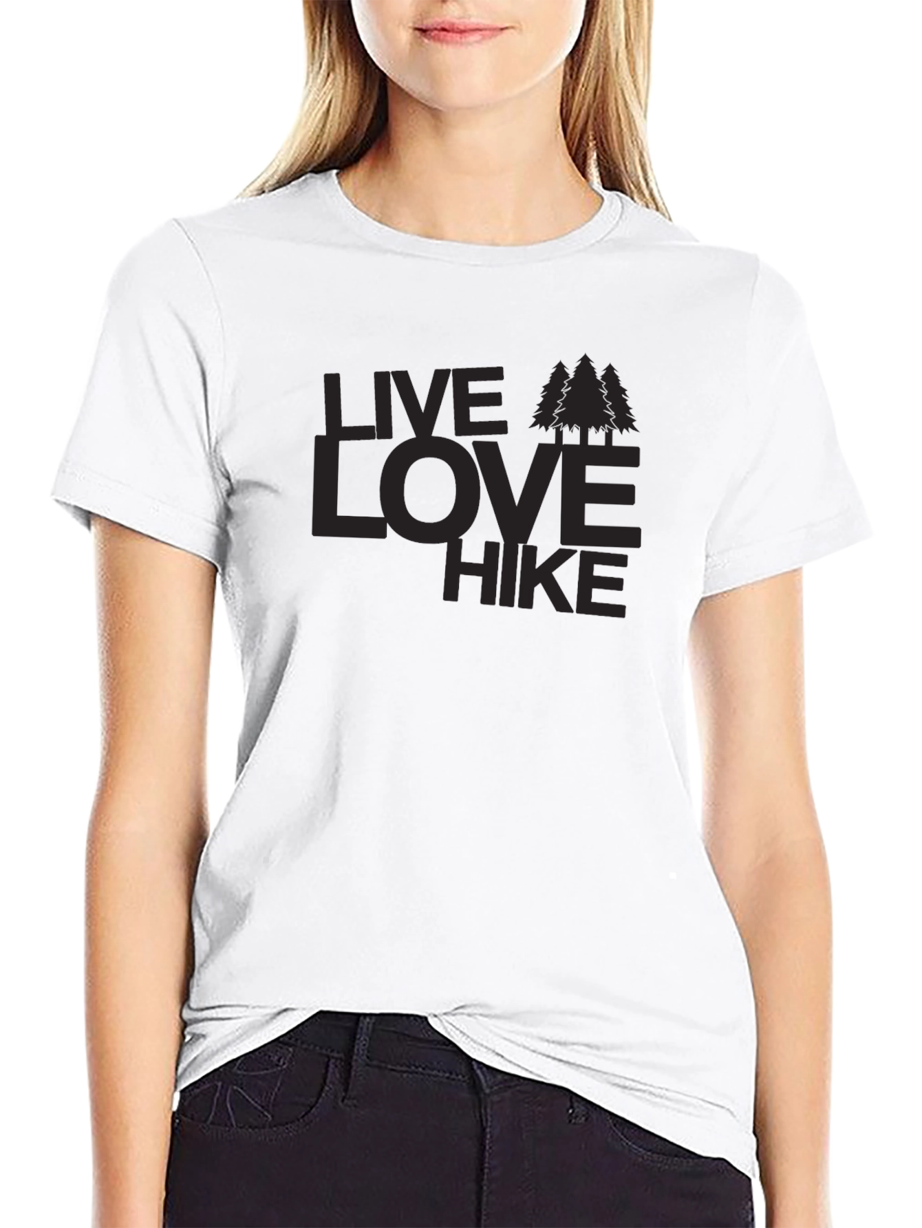 Black Live Love Hike Graphic Tee - Soft Cotton Comfort view 9
