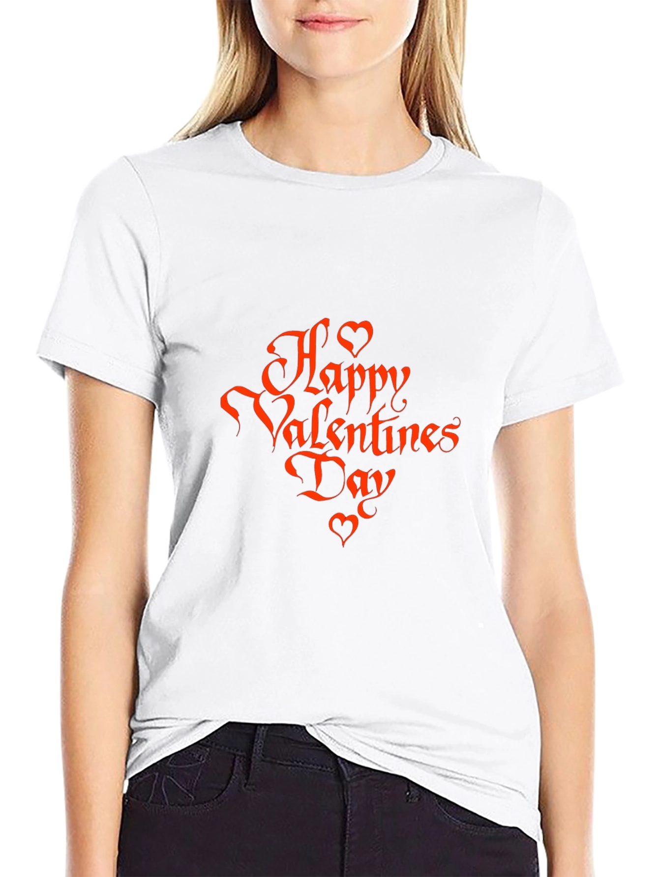 Black Happy Valentines Day Graphic Tee - Black view 9