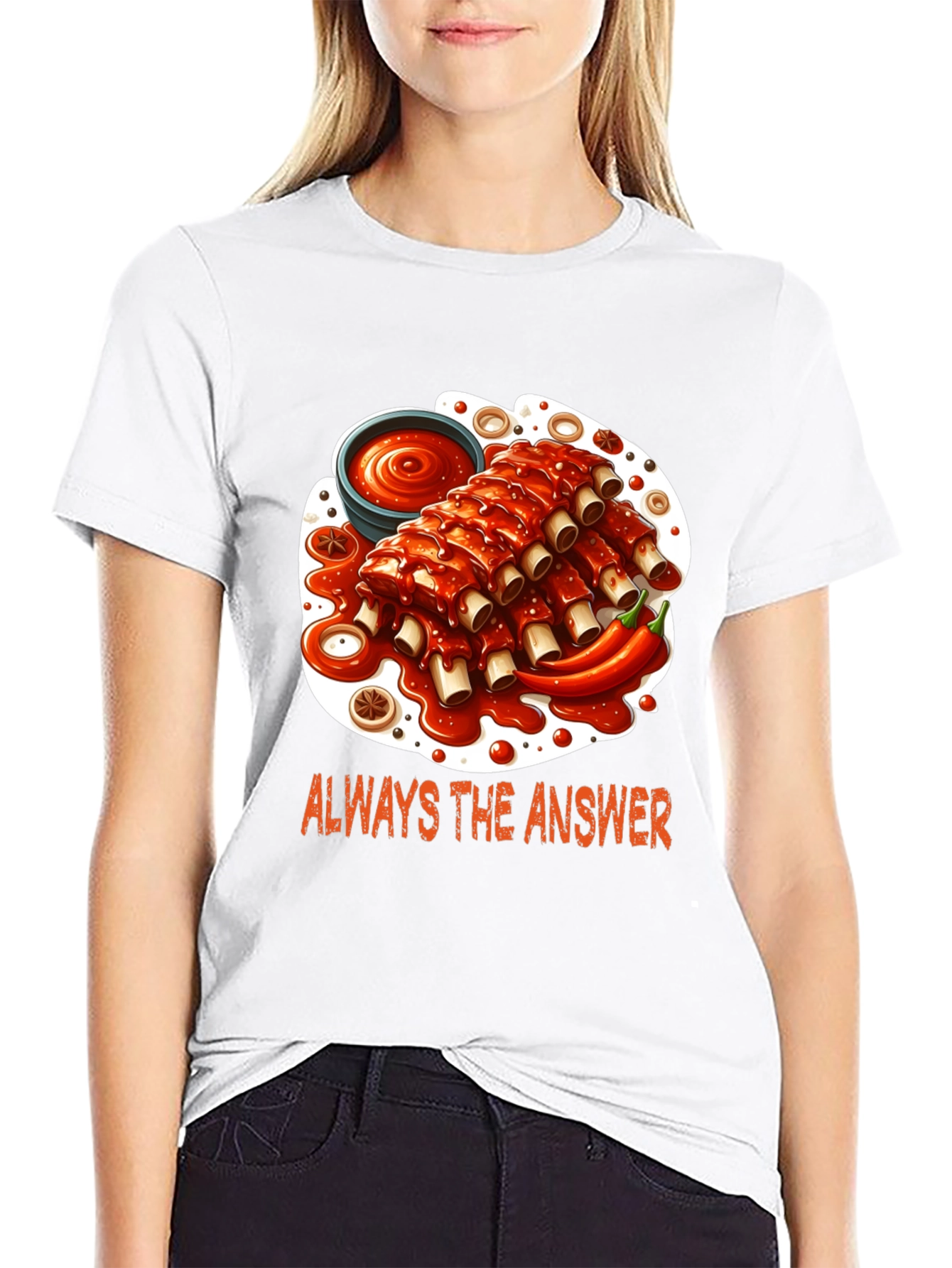 Black Ribs Graphic T-Shirt - Always the Answer view 9