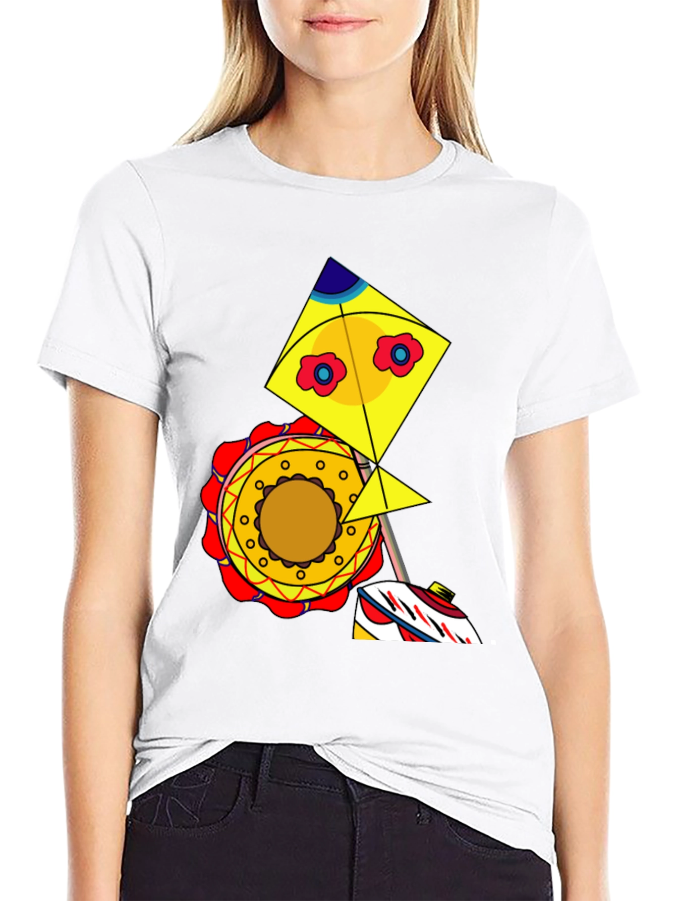 Black Kite Graphic Tee - Whimsical Design, Casual Style view 9