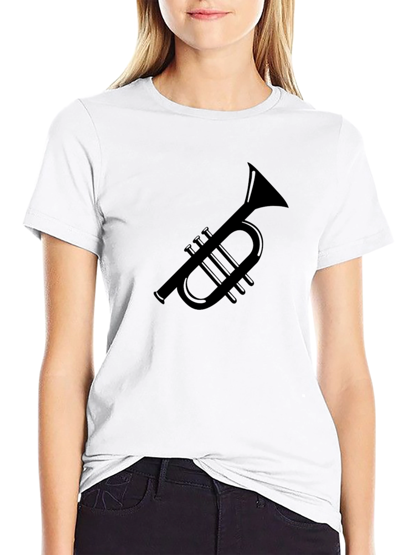 Trumpet Graphic Tee - Black Casual T-Shirt - 9