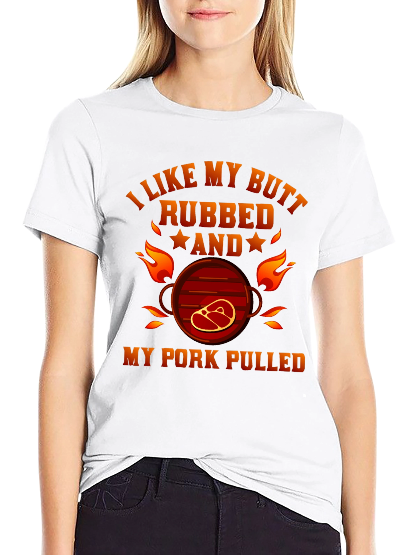 Black I Like My Butt Rubbed T-Shirt Funny BBQ Grilling Tee view 9