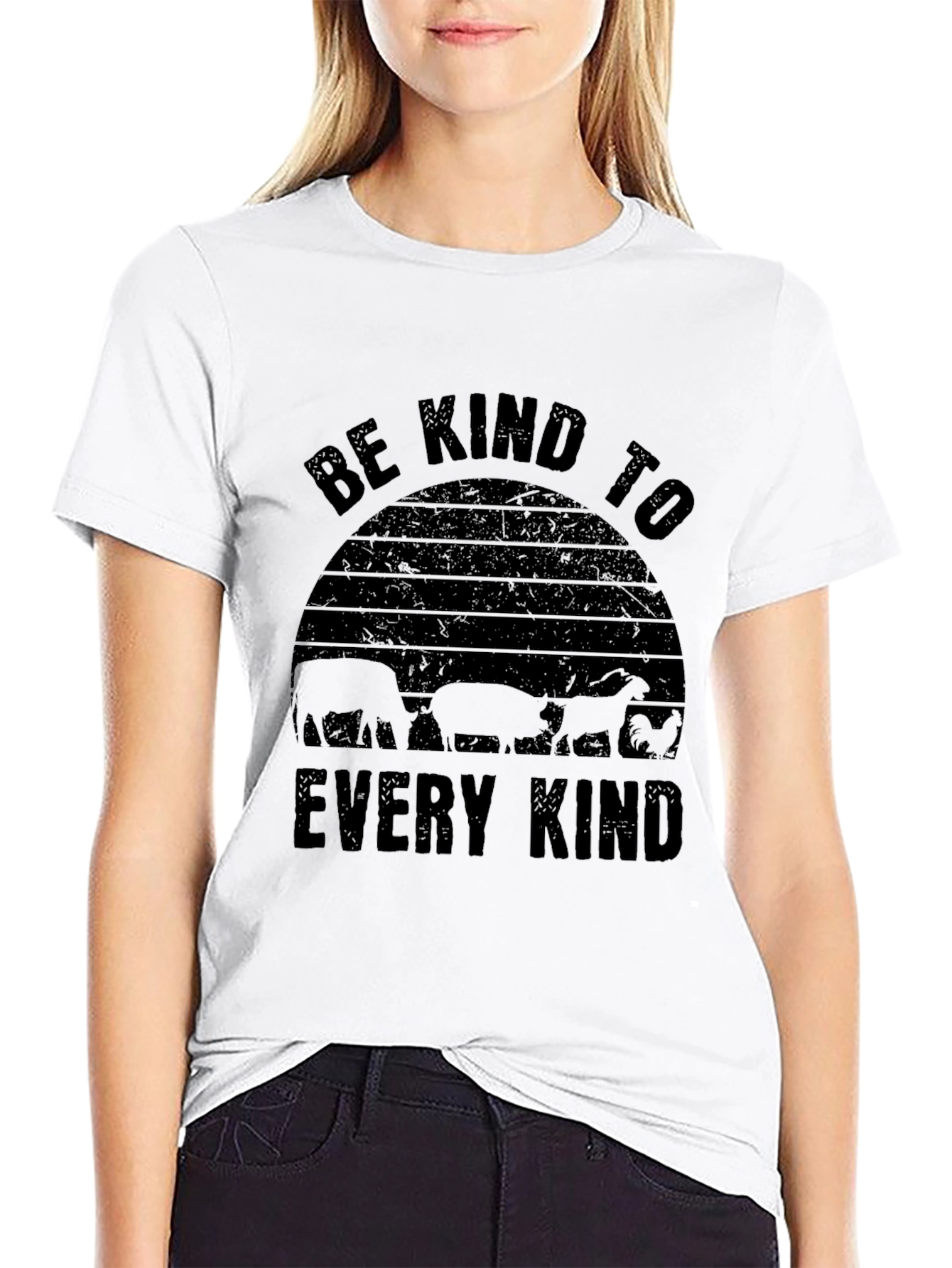 Black Be Kind to Every Kind T-Shirt - Black view 9