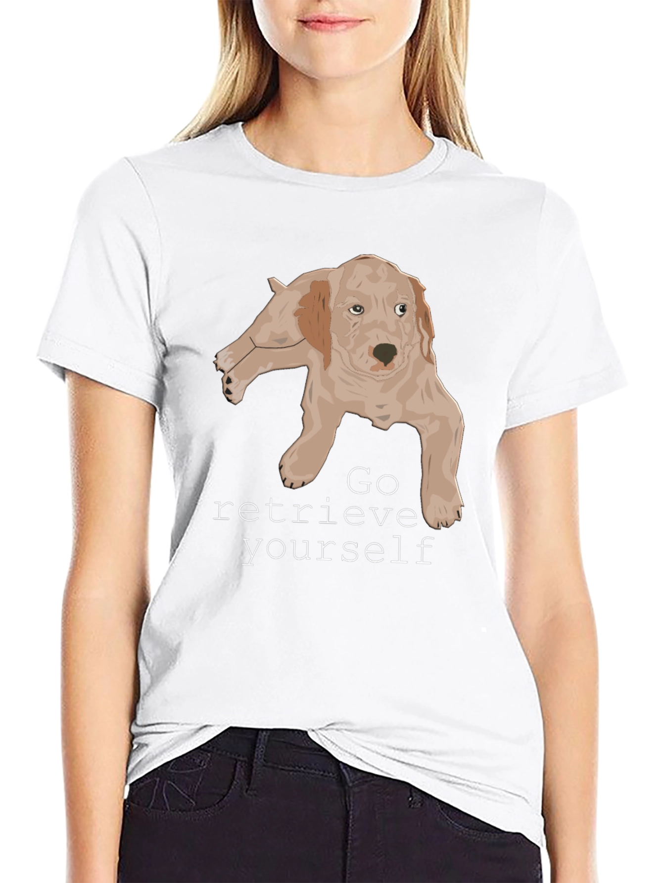 Black Go Retrieve Yourself Dog Graphic T-Shirt view 9