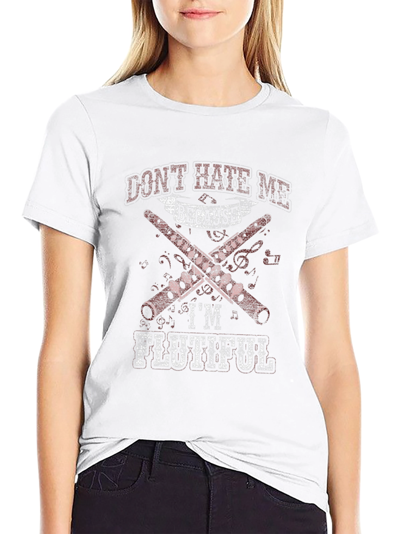 Black Don't Hate Me Because I'm Flutiful T-Shirt view 9