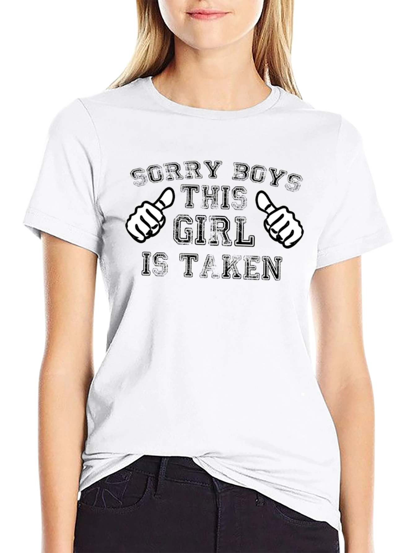Black Sorry Boys This Girl Is Taken Black T-Shirt view 9