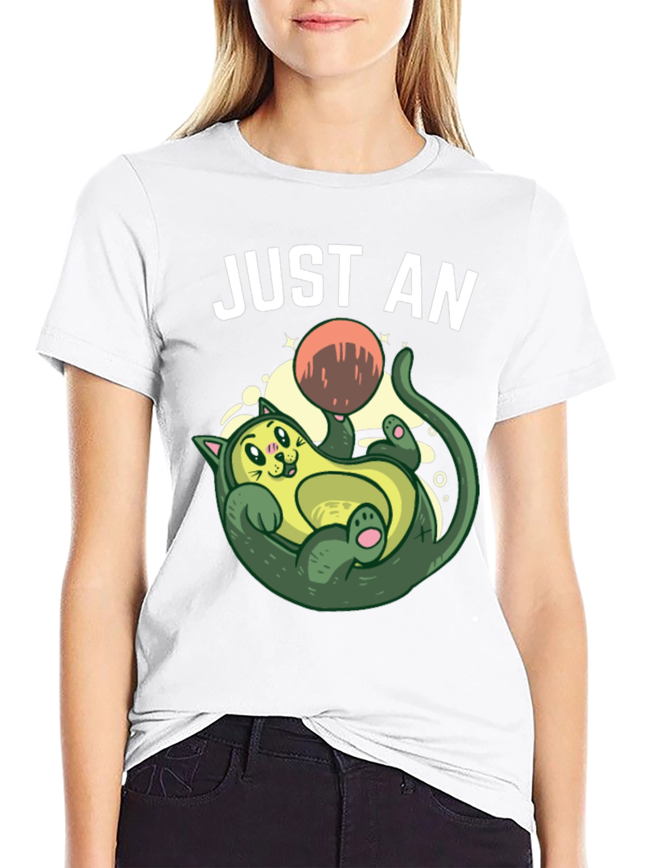 Black Avocado Cat T-Shirt - Funny Graphic Tee view 9