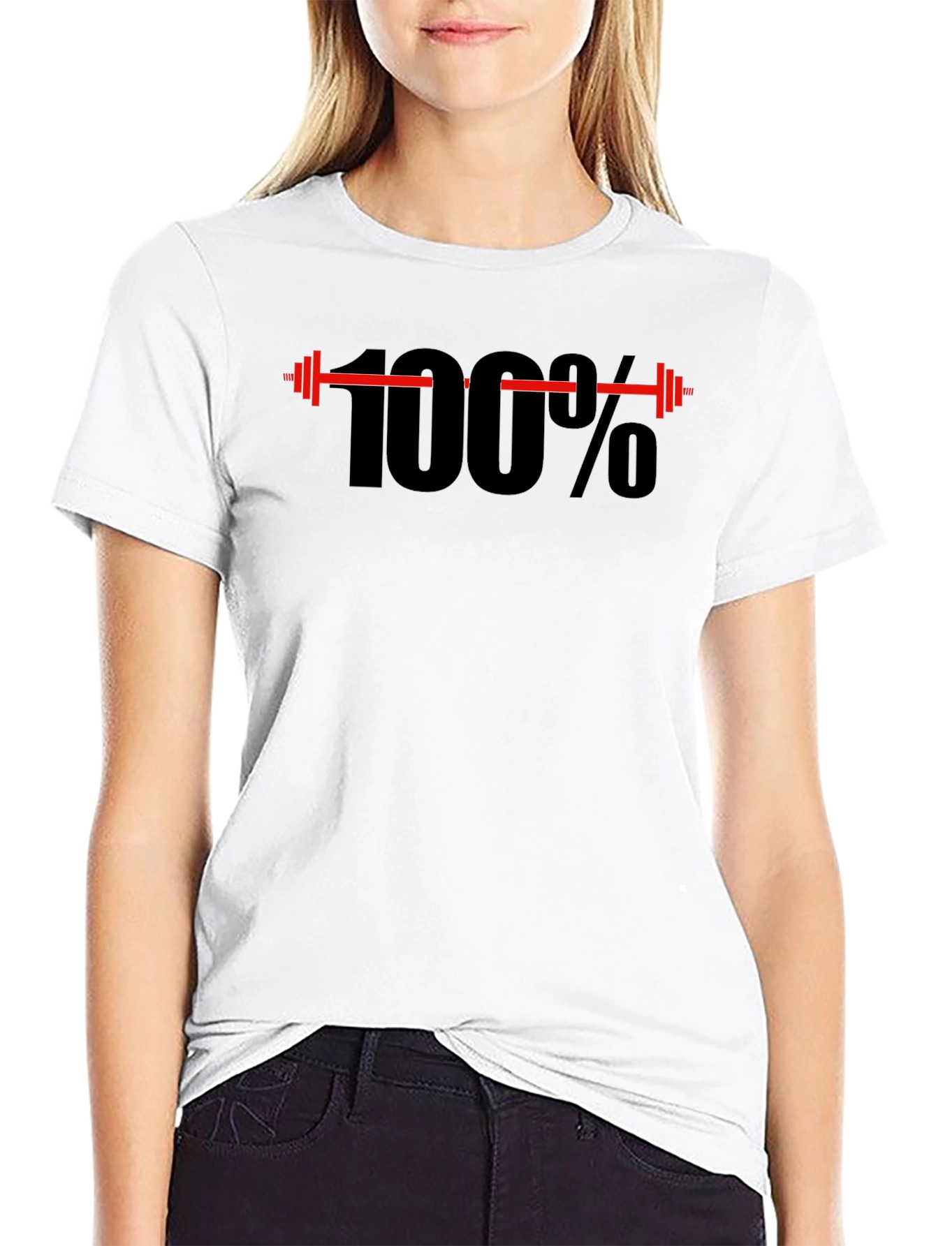 Black 100% Workout Black T-Shirt view 9