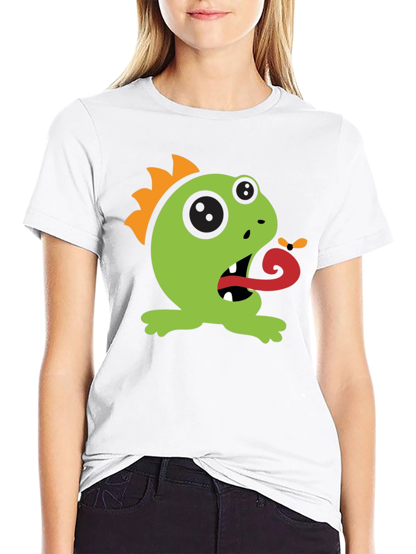 Black Cartoon Monster Graphic Tee - Black view 9