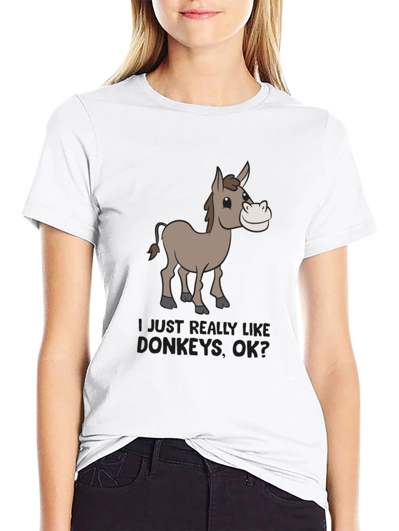 Black Funny Donkey Lover Graphic Tee - Black view 9
