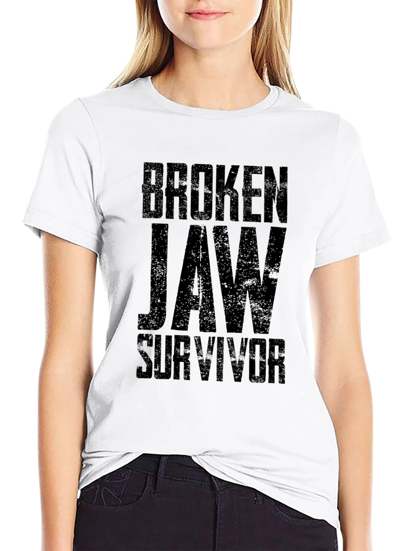 Black Broken Jaw Survivor Graphic Tee - Black Cotton Blend view 9