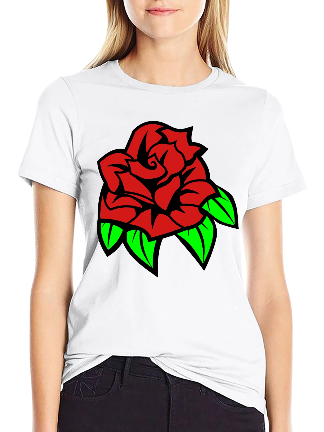 Black Rose Graphic Tee - Stylish Black T-Shirt view 9