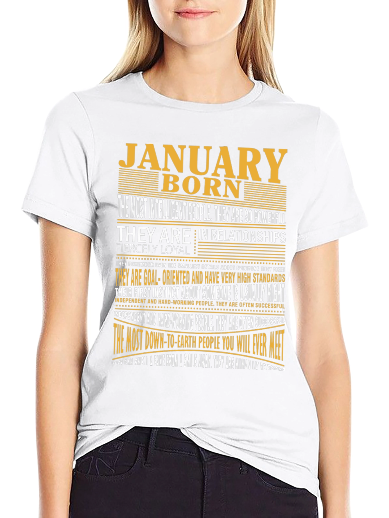 Black January Born Graphic Tee - Intelligent & Loyal view 9