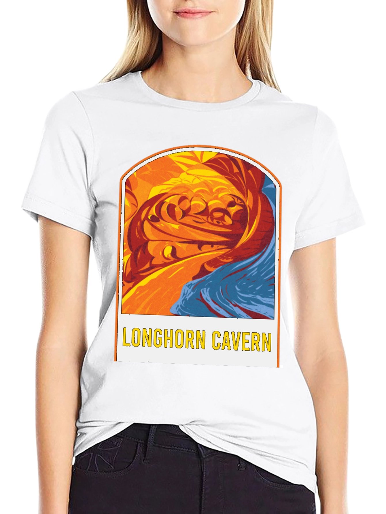 Black Longhorn Cavern Graphic Tee - Black Cotton Blend view 9