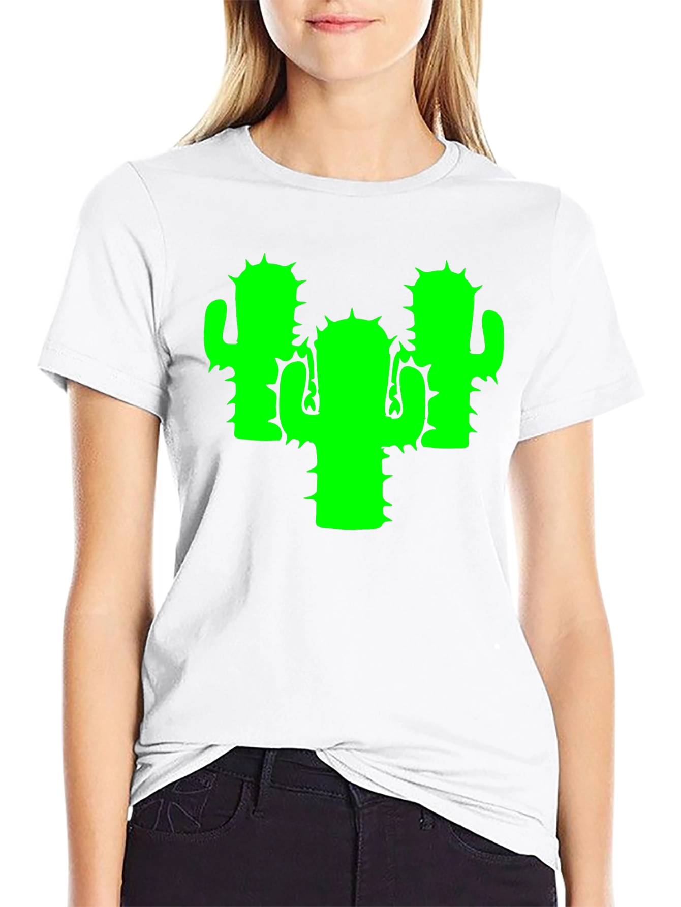 Black Cactus Graphic Tee - Black Cotton T-Shirt view 9
