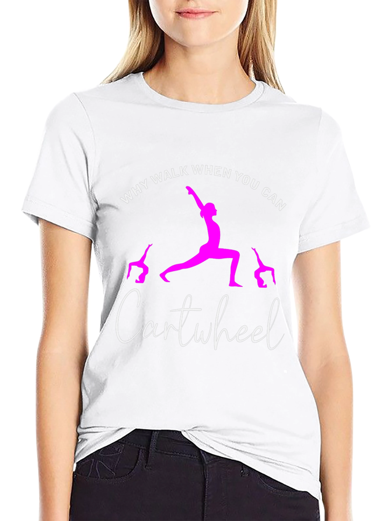 Black Why Walk When You Can Cartwheel T-Shirt view 9