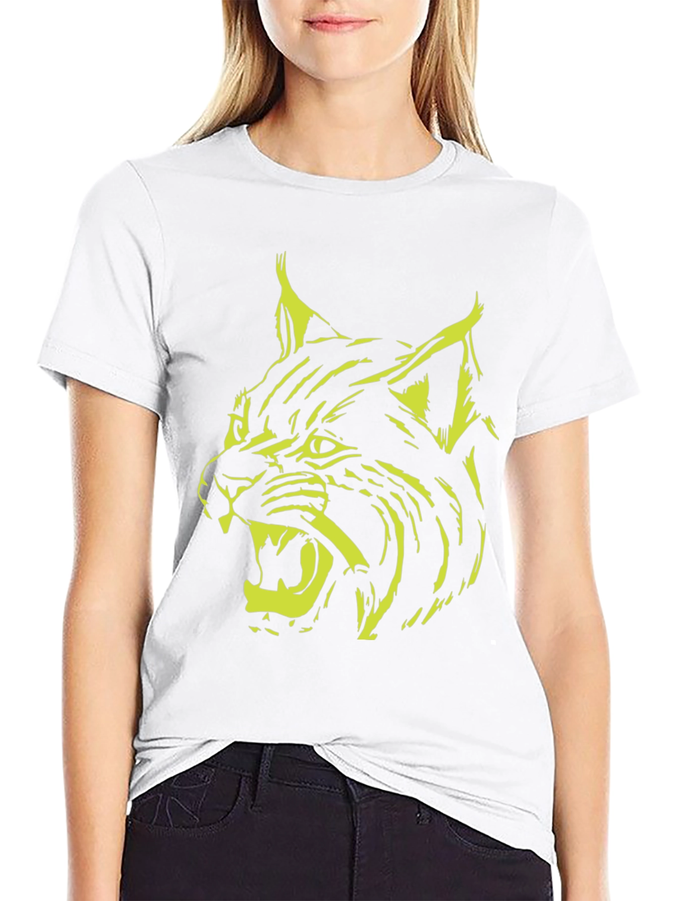 Black Lynx Graphic Black T-Shirt - Bold Animal Design view 9