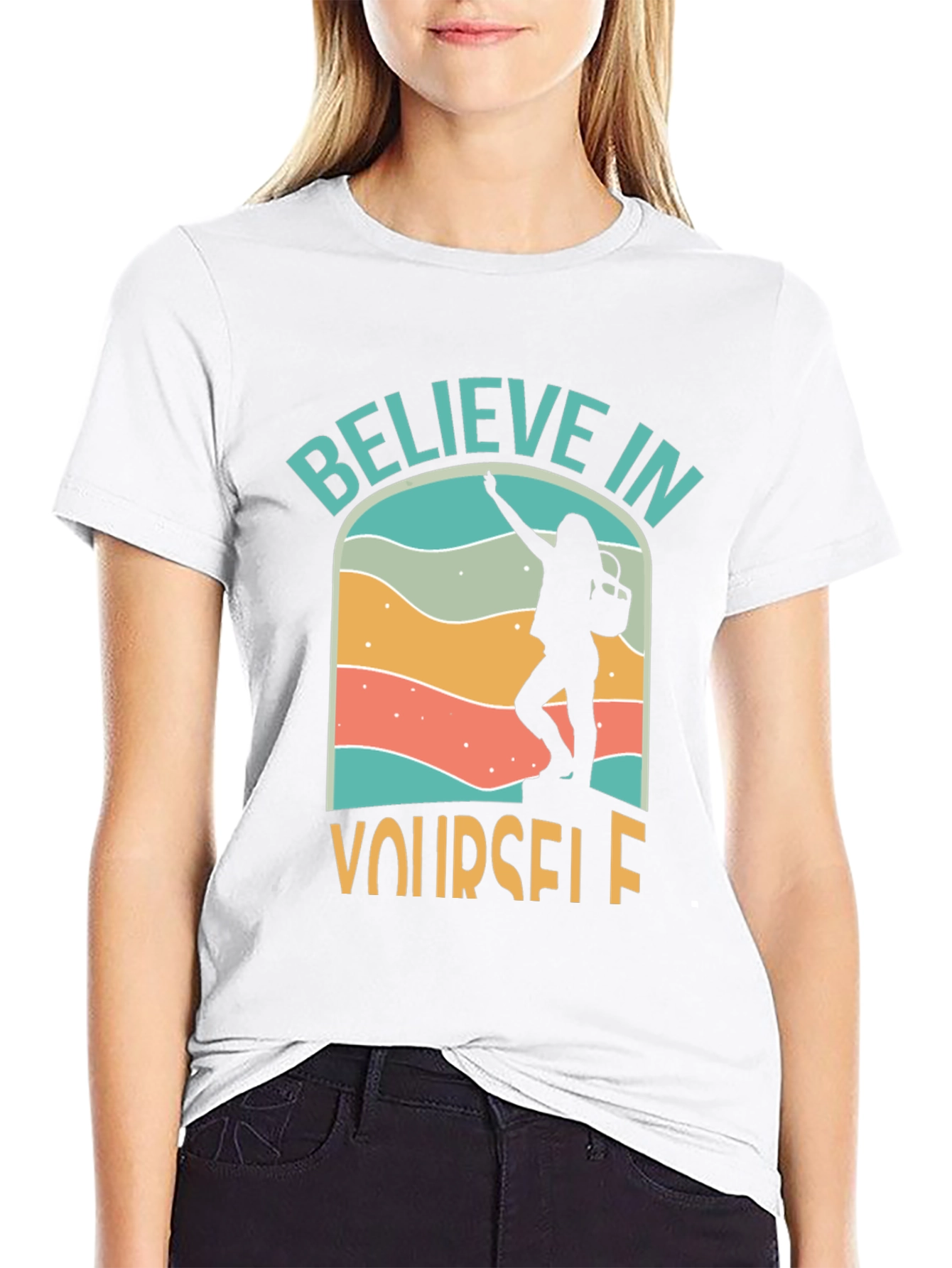 Black Believe in Yourself Graphic Tee - Adventure T-Shirt view 9