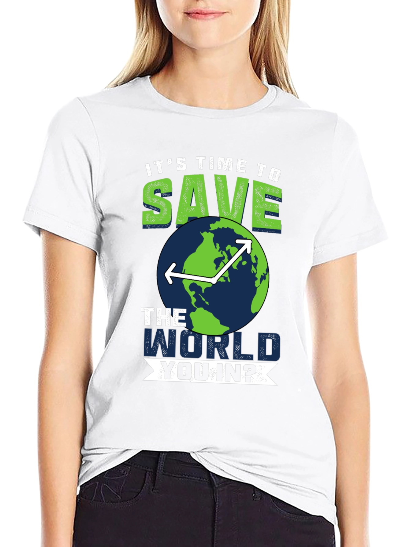 Black Save the World T-Shirt - Environmentally Conscious Tee view 9