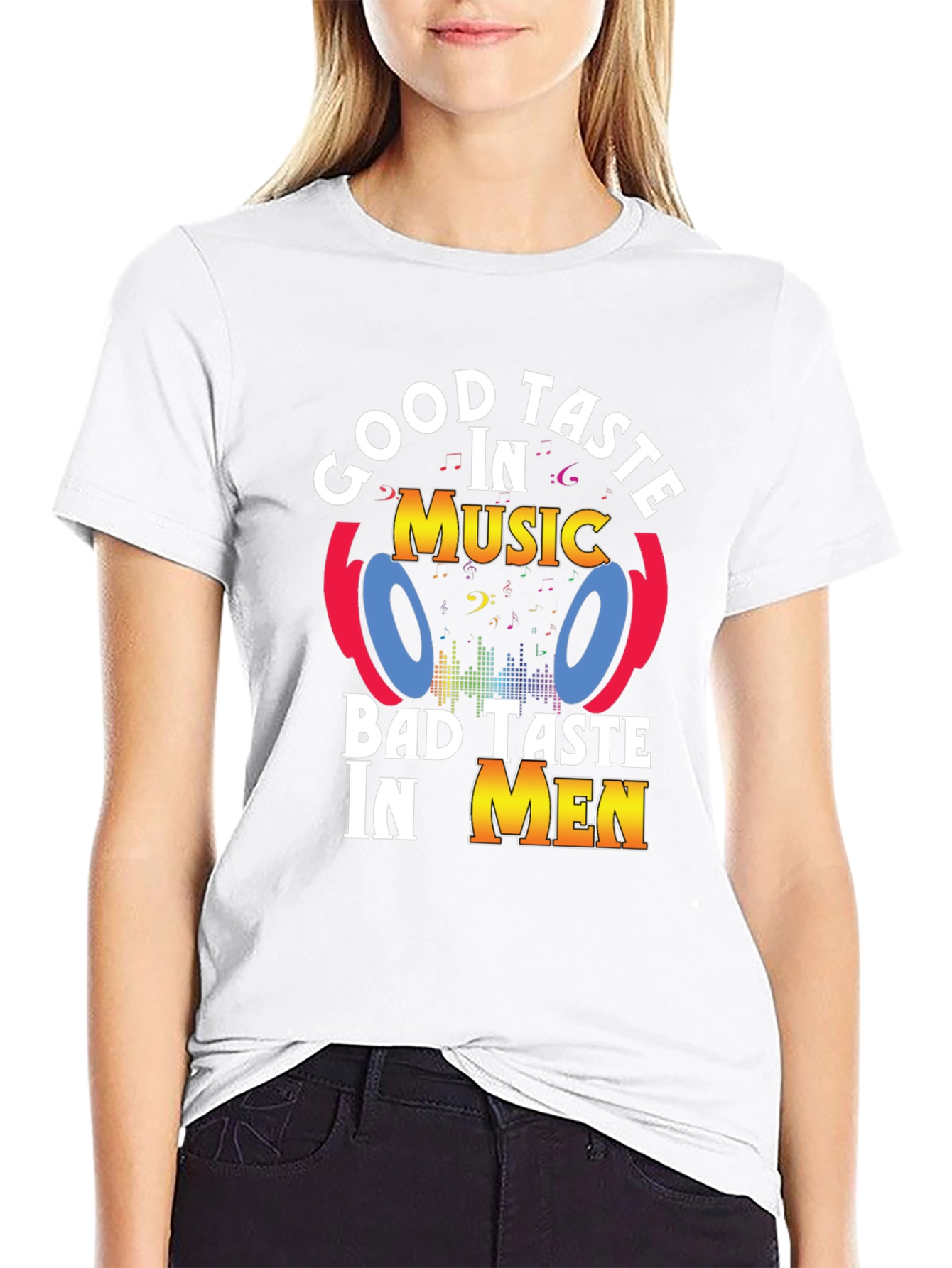 Black Good Taste In Music, Bad Taste In Men T-Shirt view 9